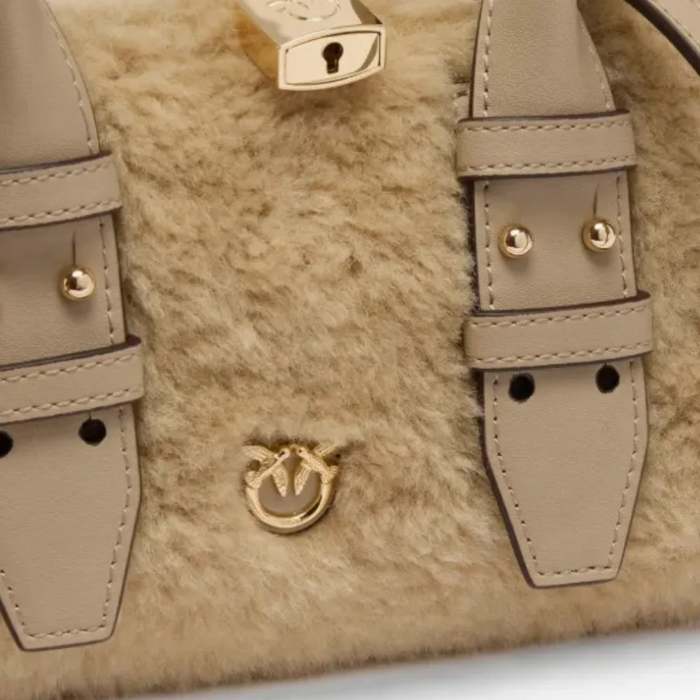 PINKO - Small Escape Bag Horizontal handbag, teddy effect
