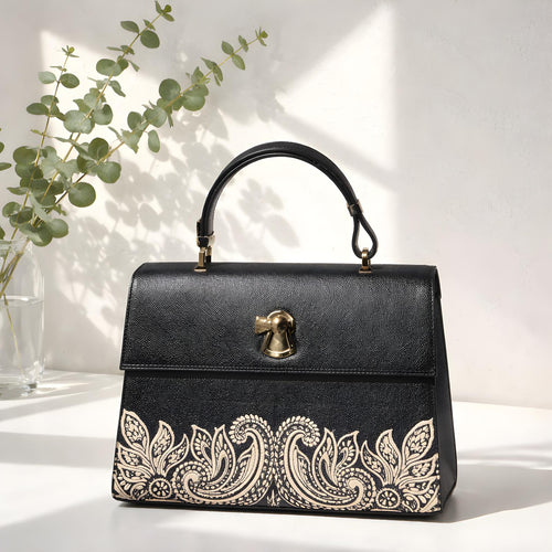 Gianfranco Lotti Nero Diamond Small Print Handbag - Handbags in Kuwait | حقيبة يد نيرو دايموند صغيرة بطبعة - Saya