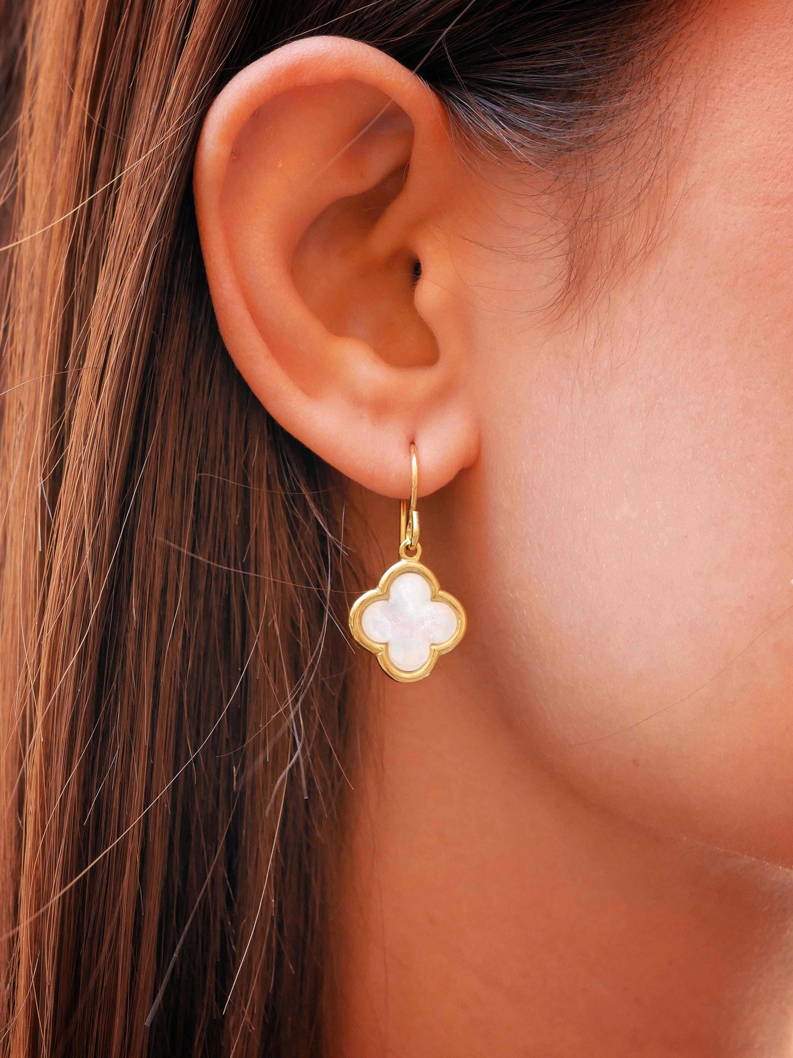 Clover Earrings with Mother of Pearl