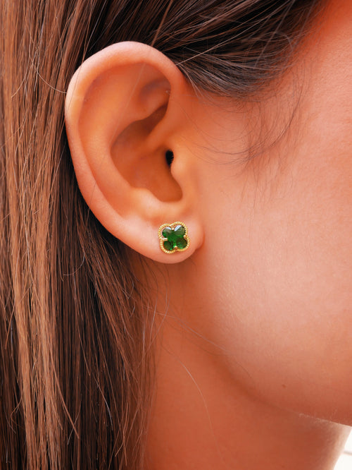Clover | Earrings with Emerald Quartz