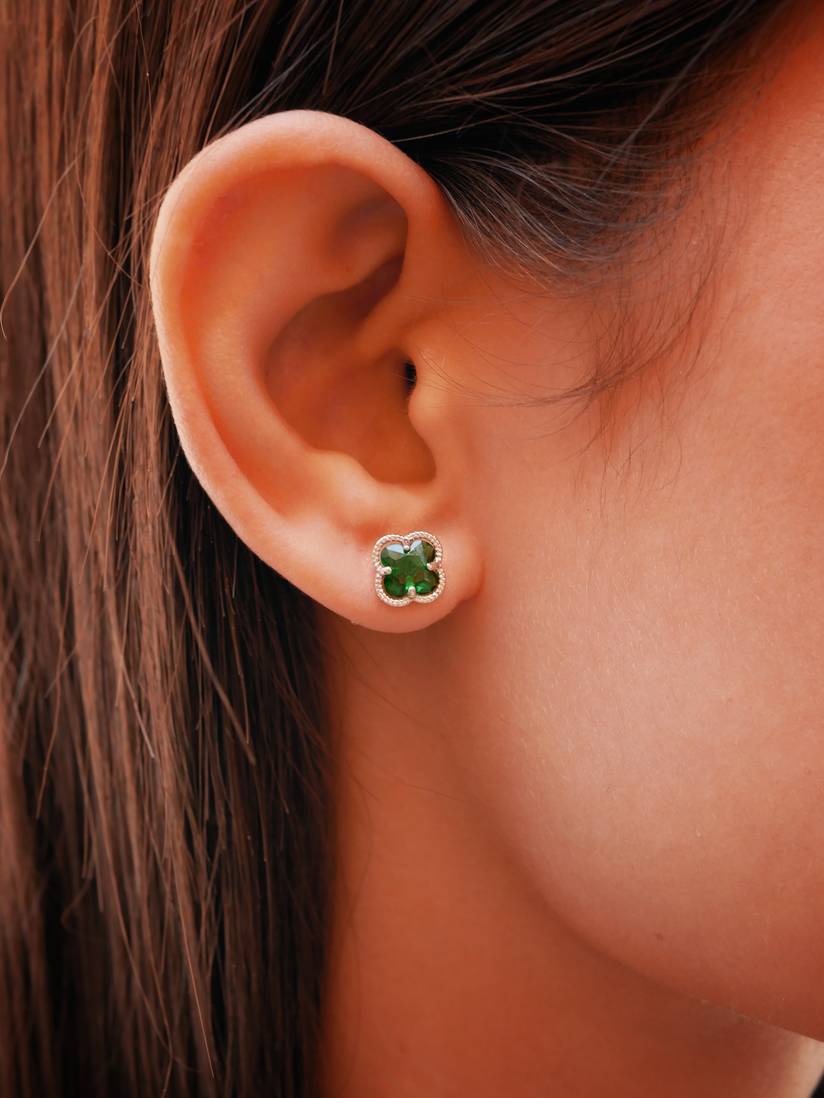 Clover | Earrings with Emerald Quartz