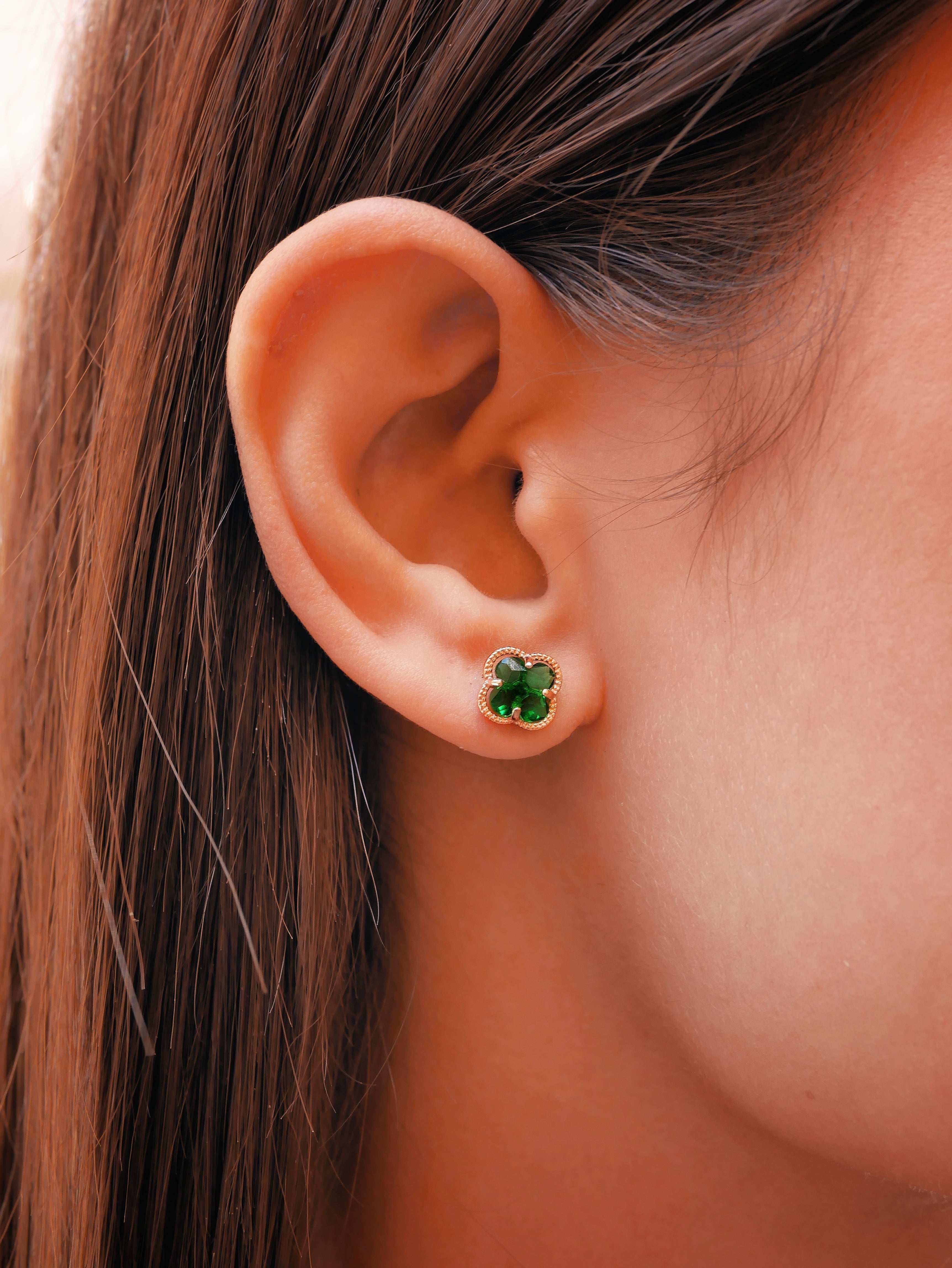 Clover | Earrings with Emerald Quartz
