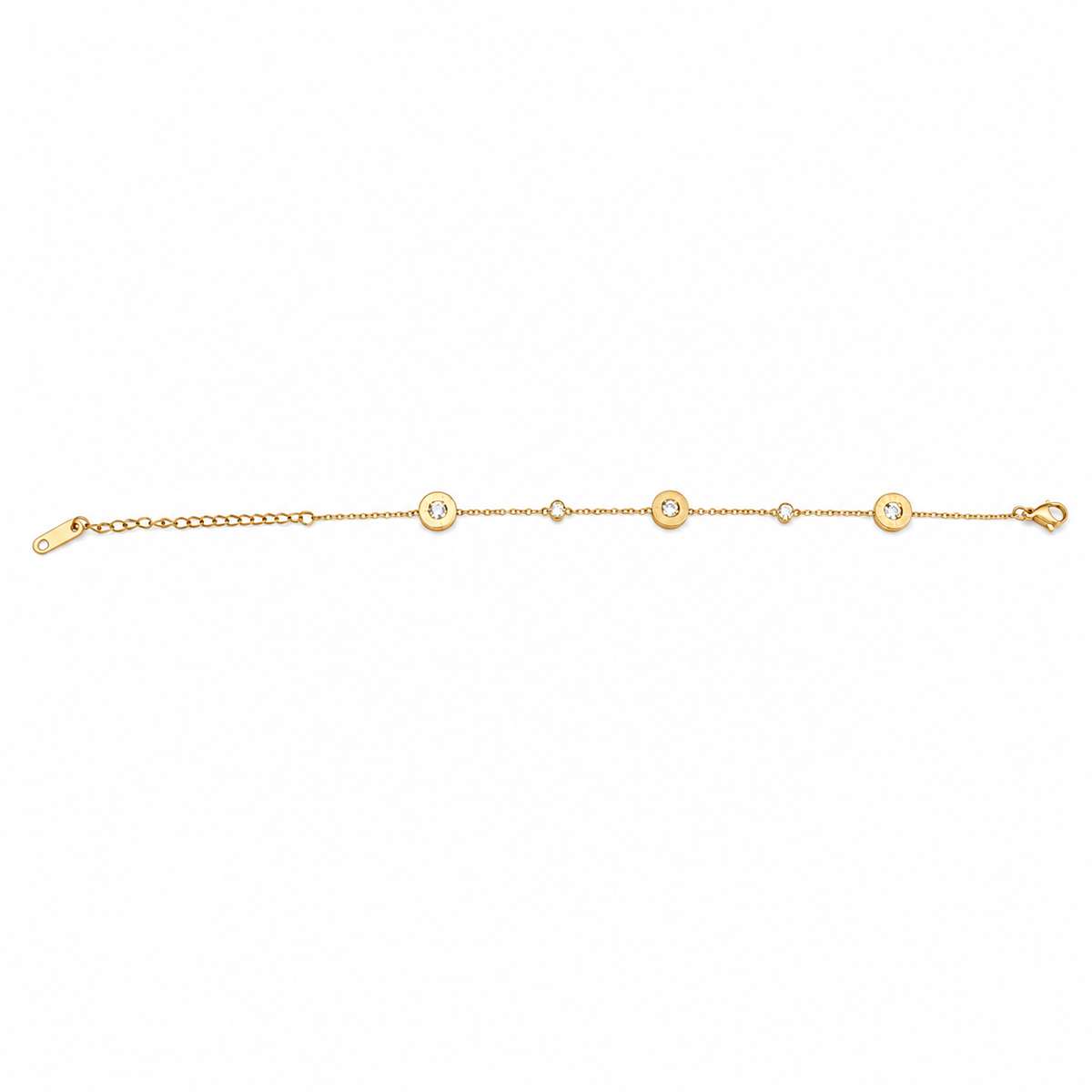 CRYSTAL ACCENT CIRCULAR LINK BRACELET
