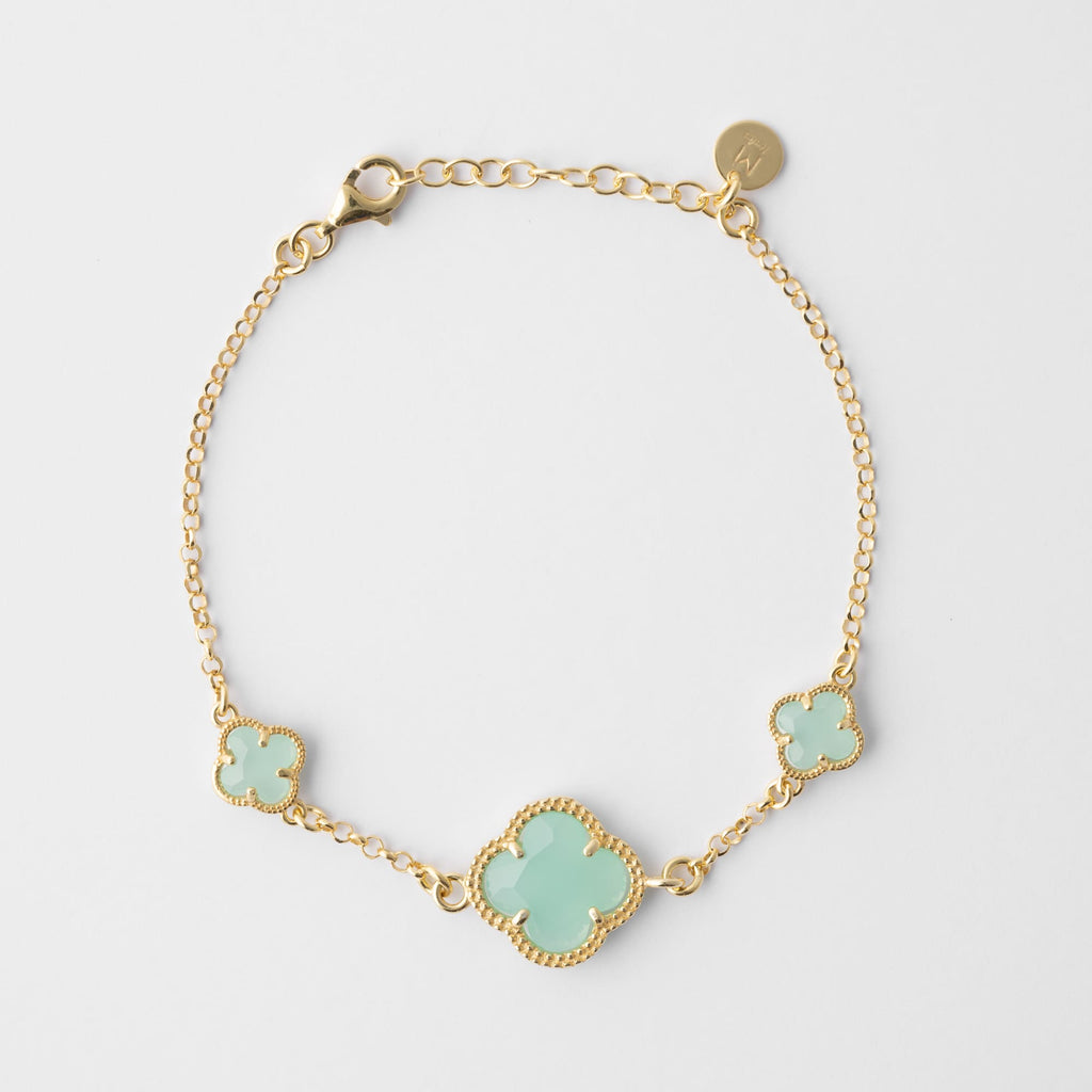 Clover bracelet with tiffany quartz