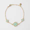Clover bracelet with tiffany quartz