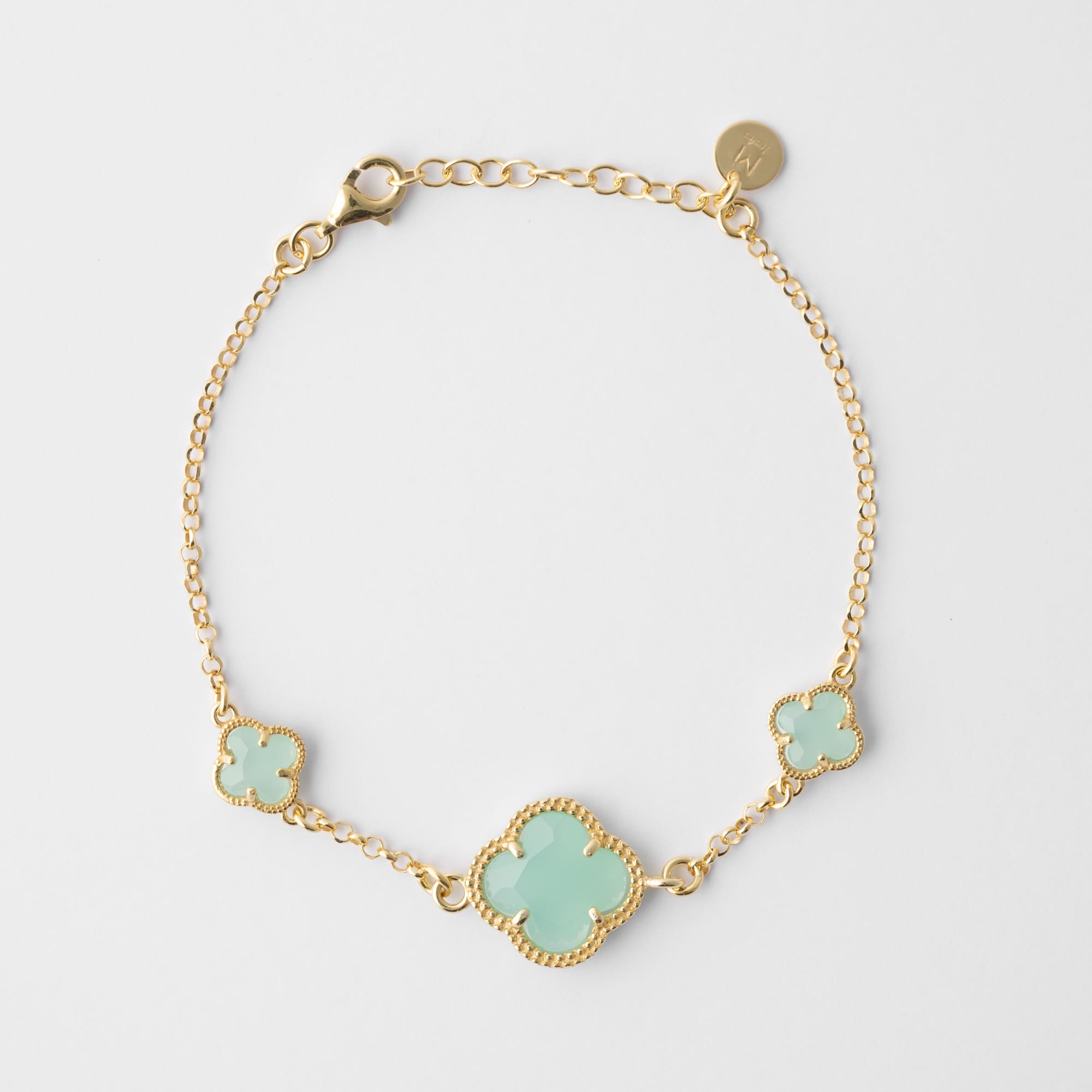 Clover bracelet with tiffany quartz
