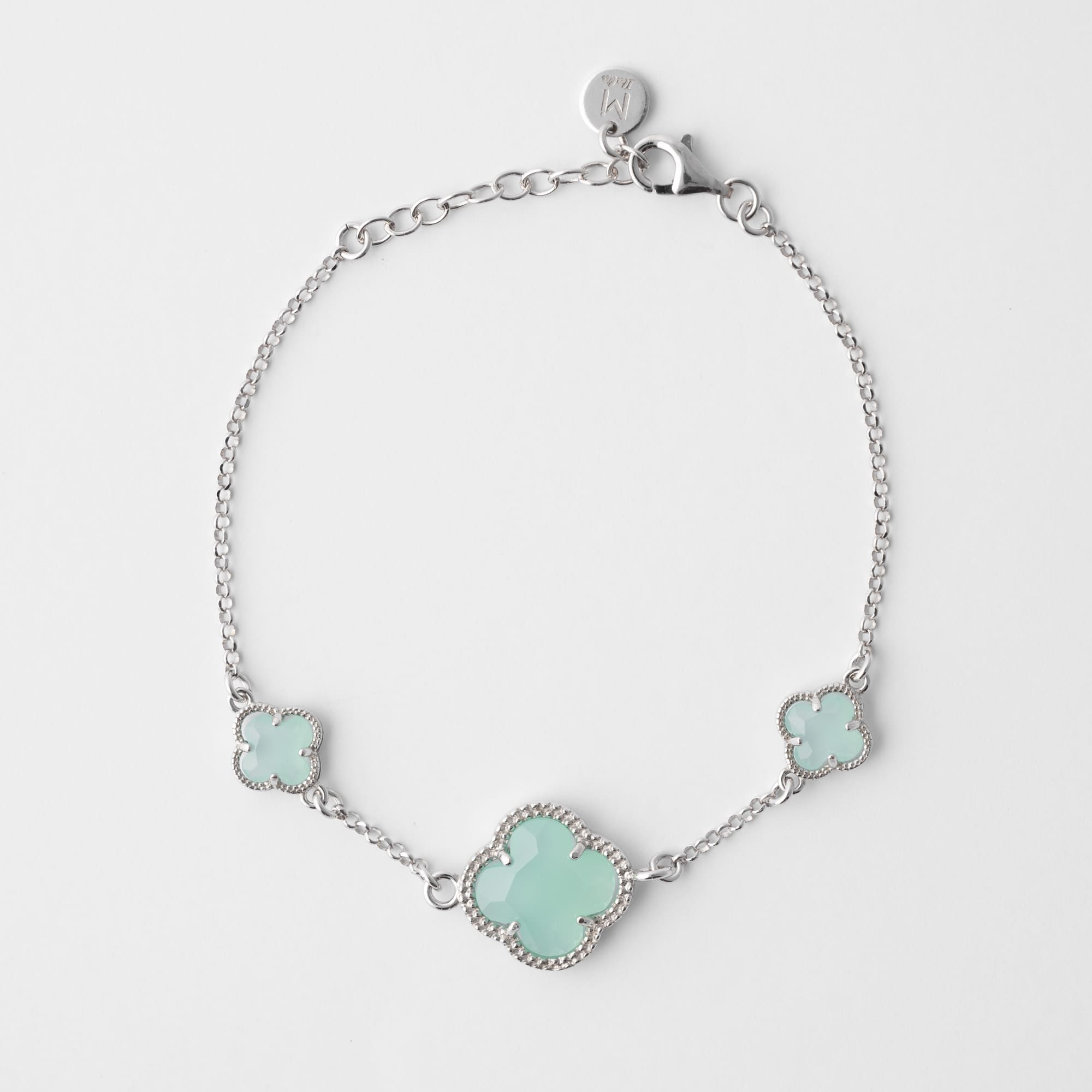 Clover bracelet with tiffany quartz