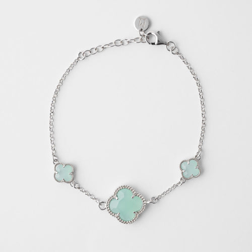 Clover bracelet with tiffany quartz