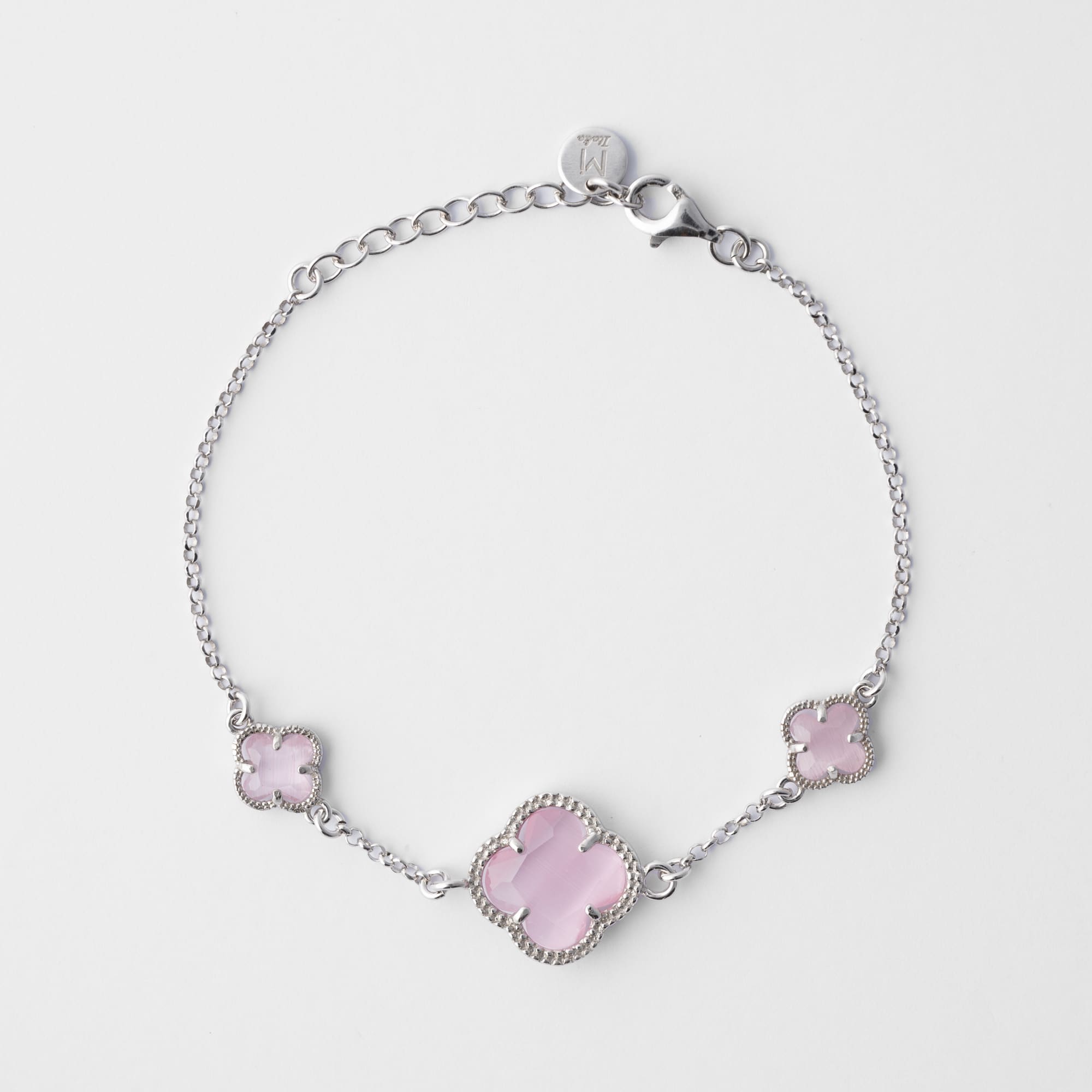 Clover | Bracelet with Pink Quartz