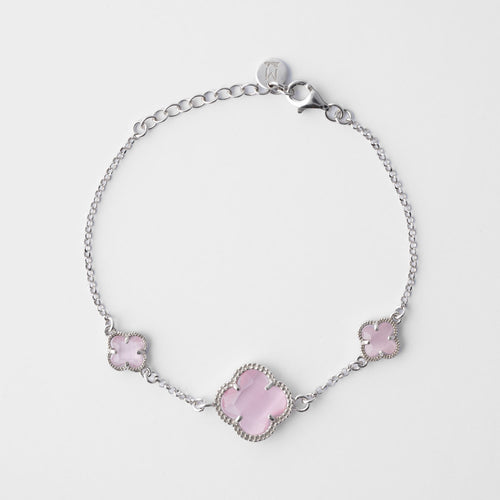 Clover | Bracelet with Pink Quartz
