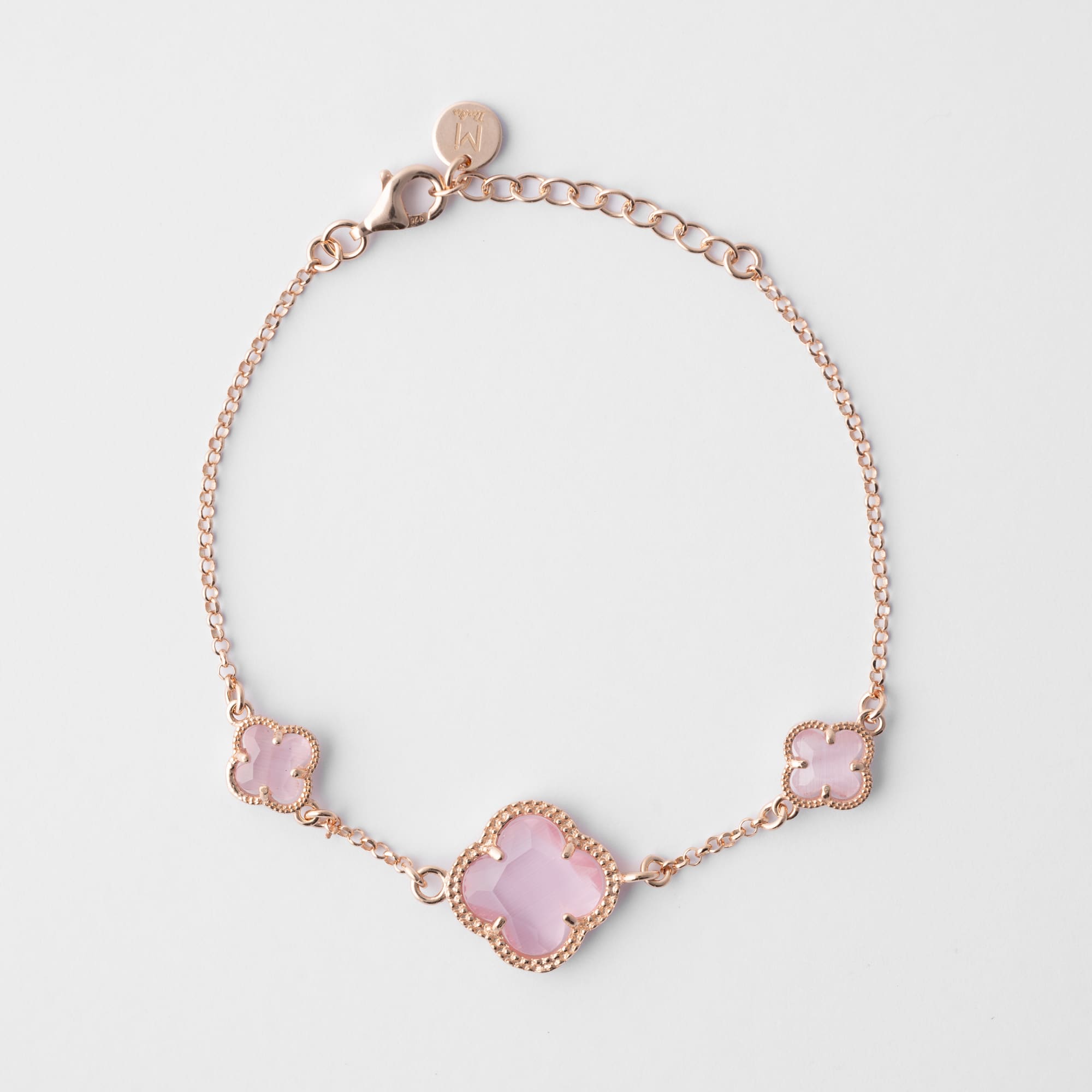 Clover | Bracelet with Pink Quartz
