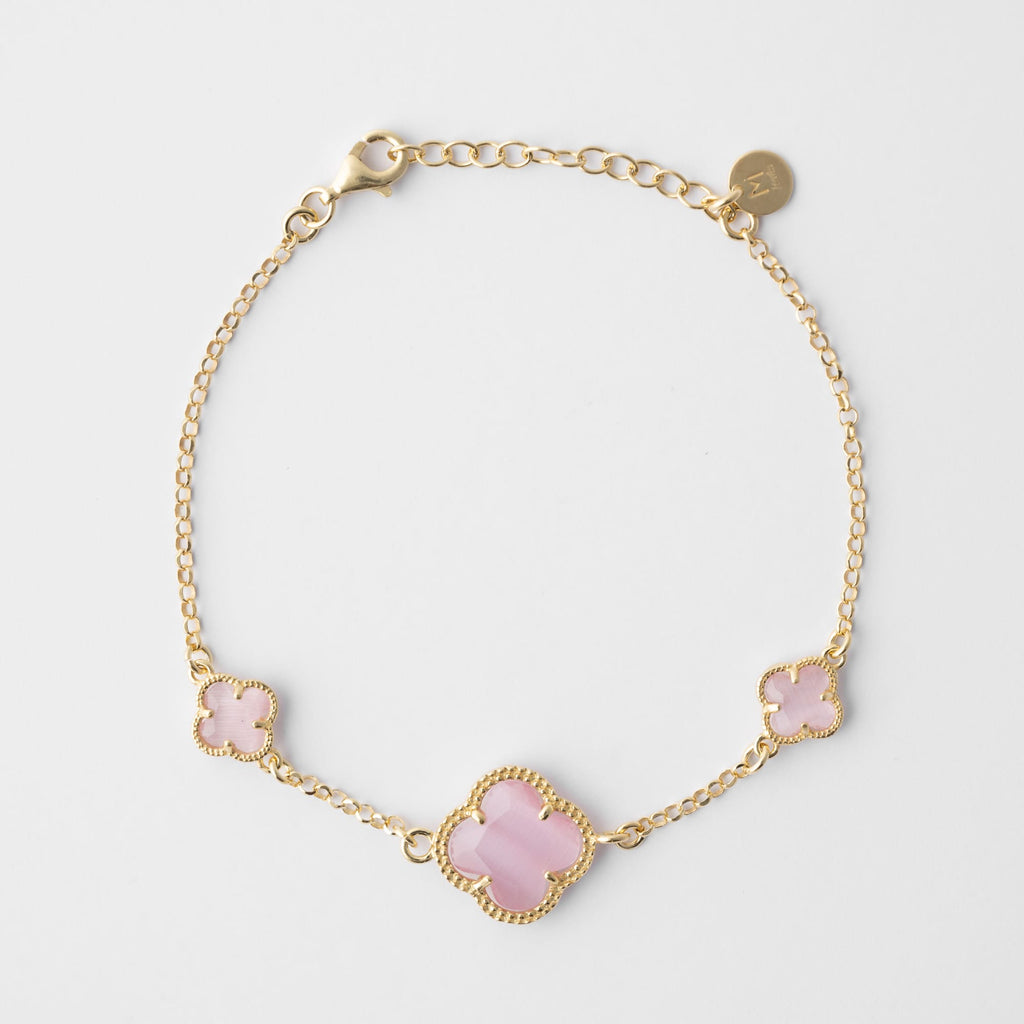Clover | Bracelet with Pink Quartz