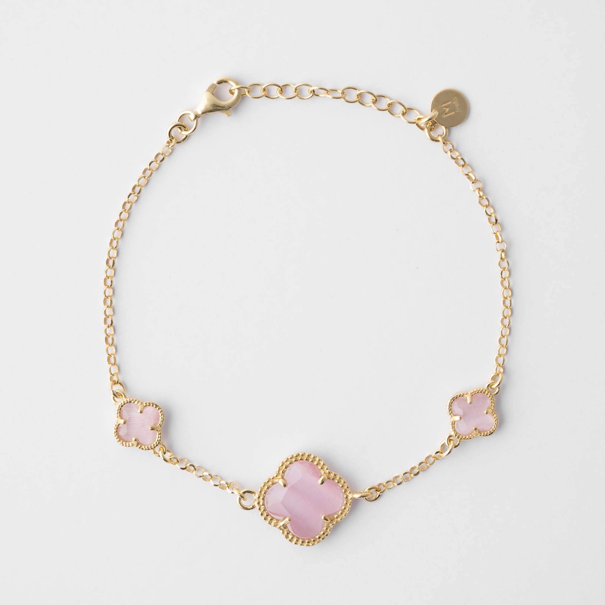 Clover | Bracelet with Pink Quartz