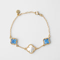 Clover | Bracelet with Blu Quartz and Mother of Pearl