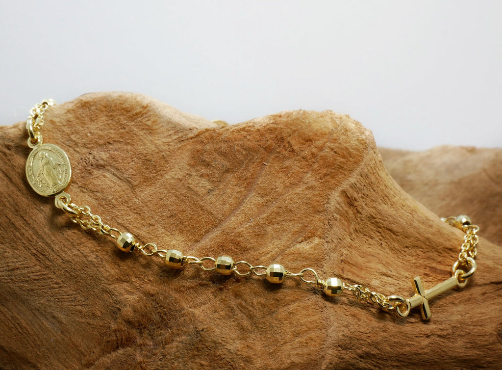 ROSARY bracelet with diamond cut beads