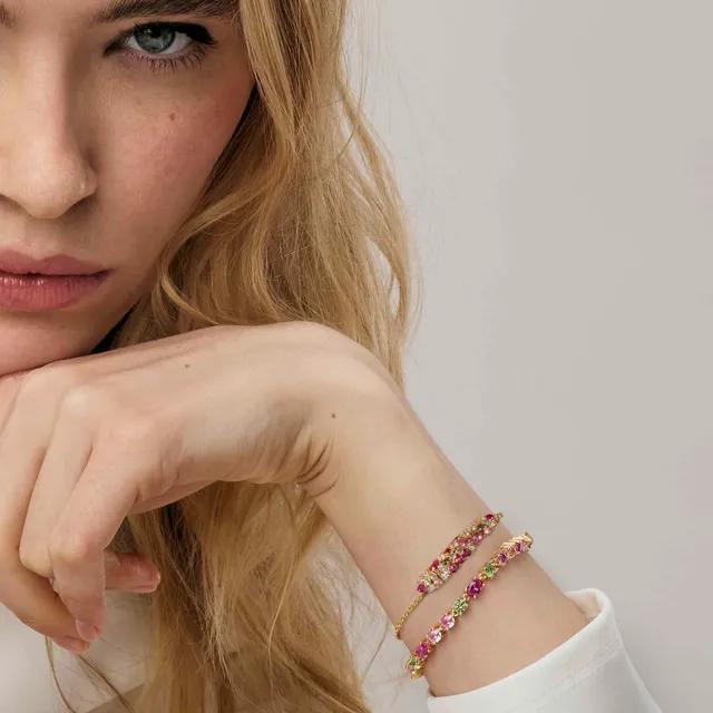 STERLING SILVER MOSAICA BRACELET, 24 COLOURED CZ 241602/012