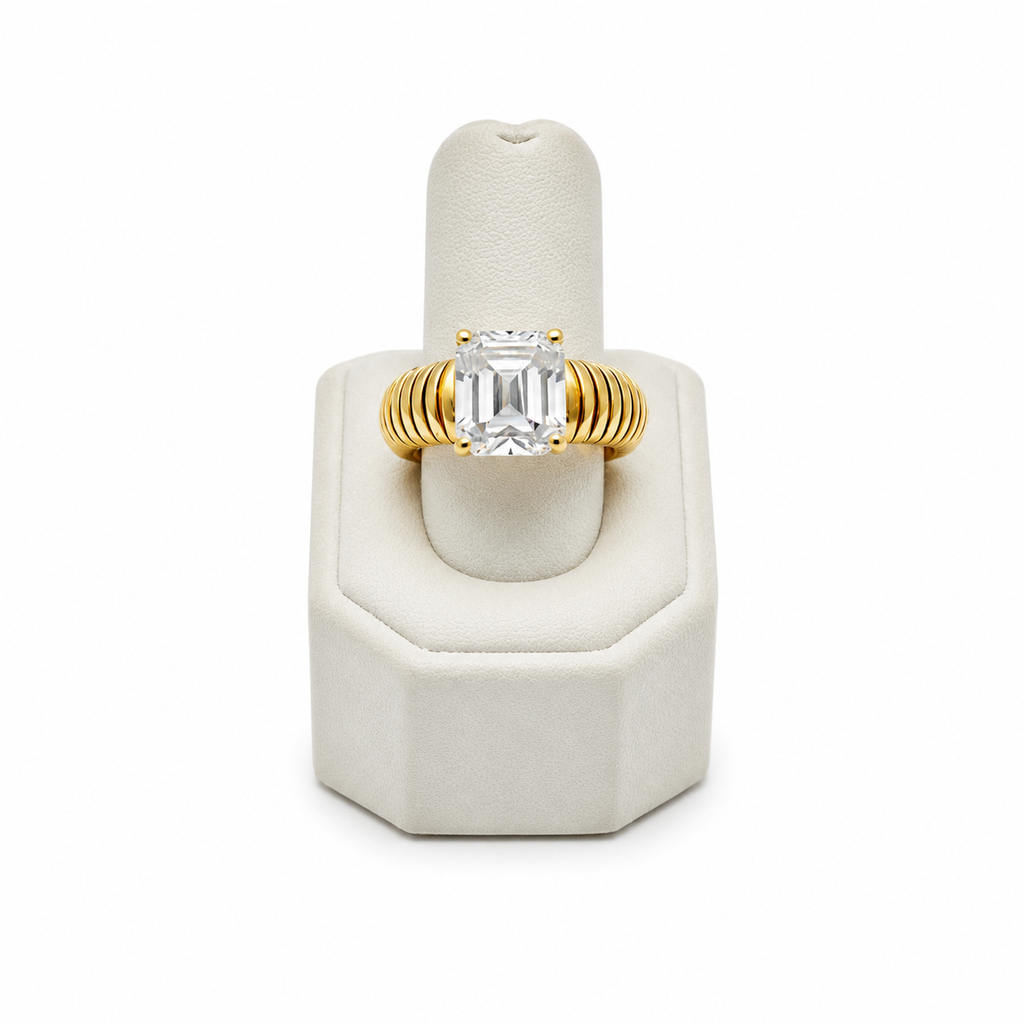 CLEAR CRYSTAL TUBOGAS STRETCH RING