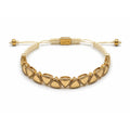 Vera Luce Gold Stainless Steel Geometric Triangle Adjustable Bracelet with Cubic Zirconia