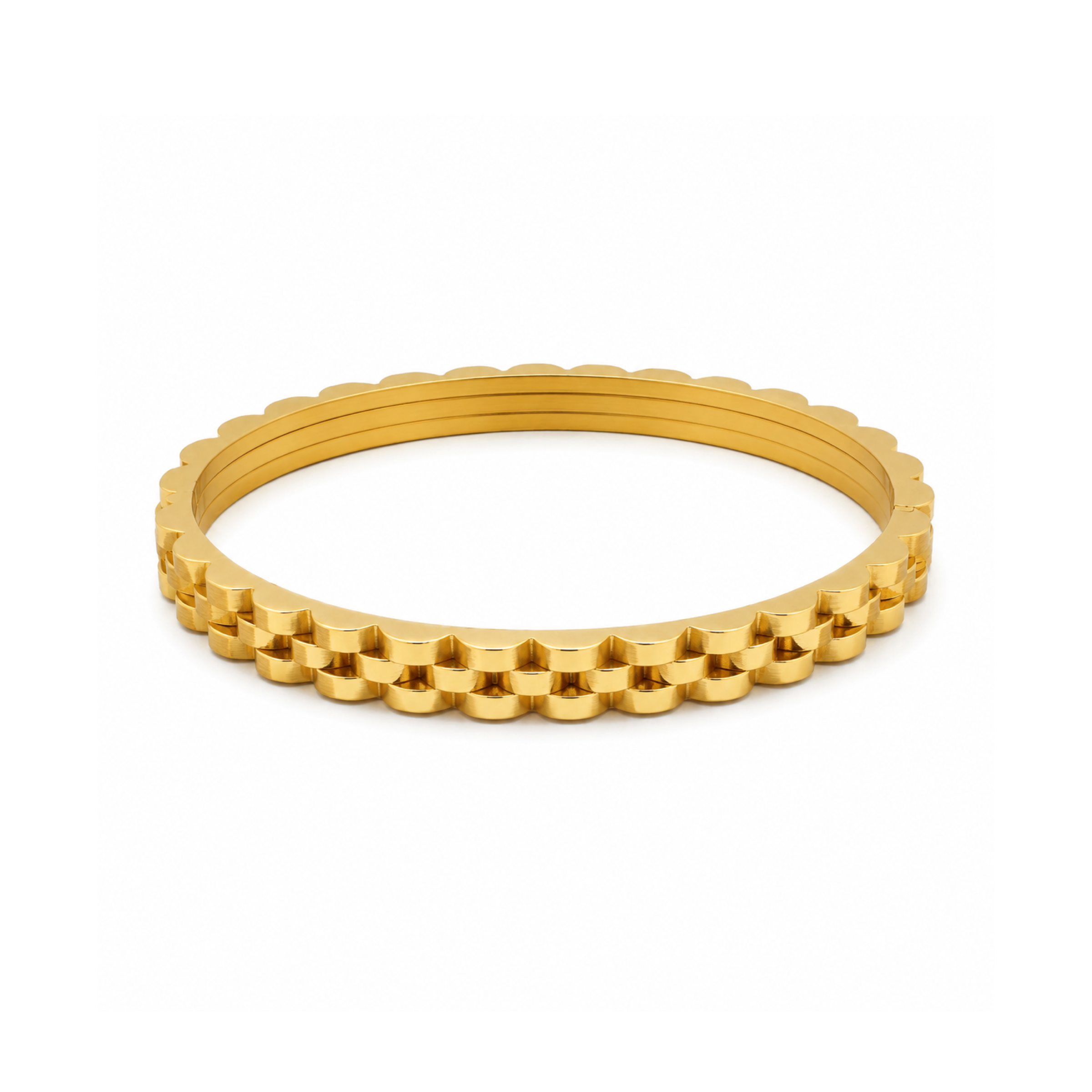 SCALLOPED JUBILEE STYLE BANGLE BRACELET