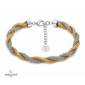 Vera Luce Hand Made in Italy 925 Sterling Silver Two-Tone Twisted Bracelet
