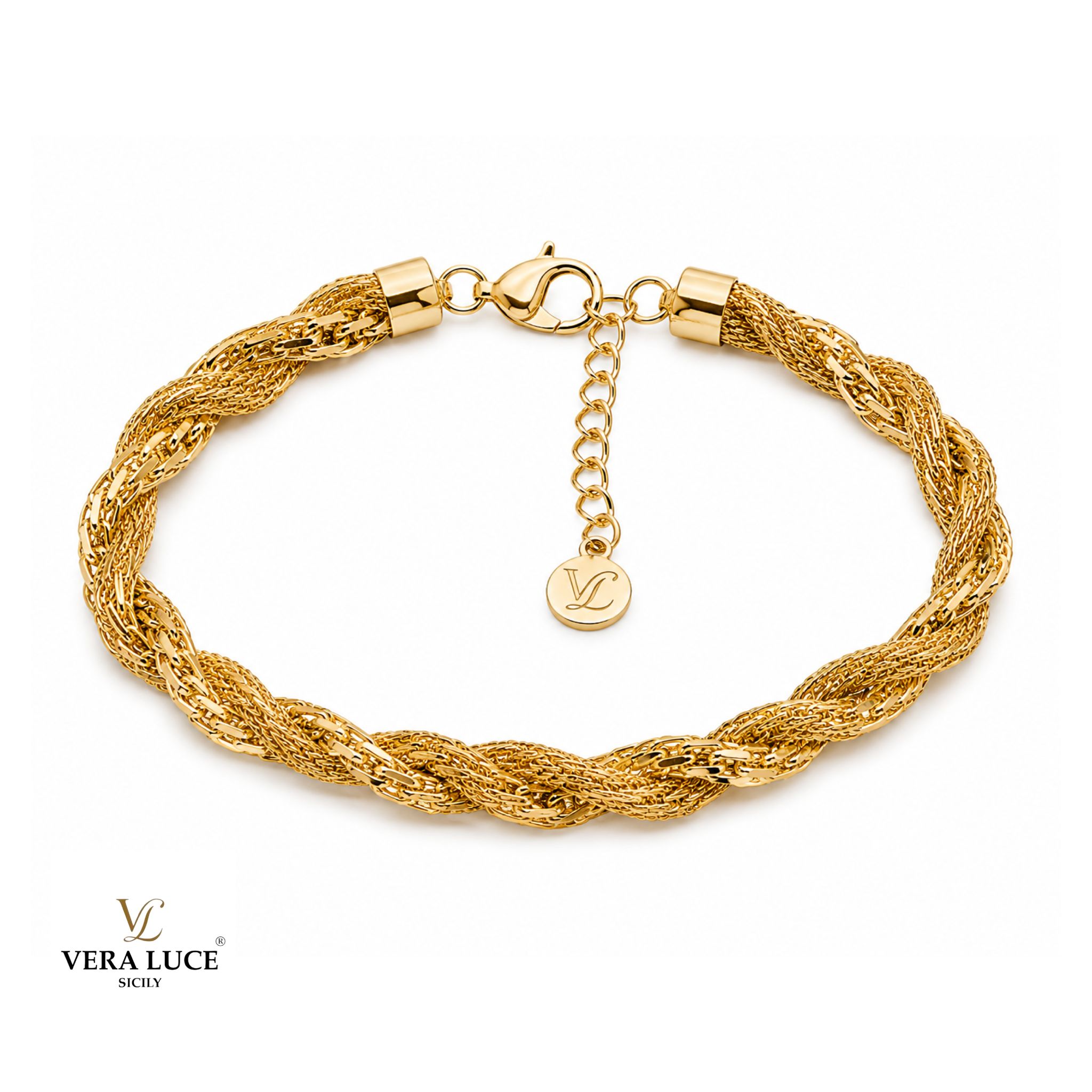 Vera Luce Hand Made in Italy 925 Sterling Silver Twisted Bracelet