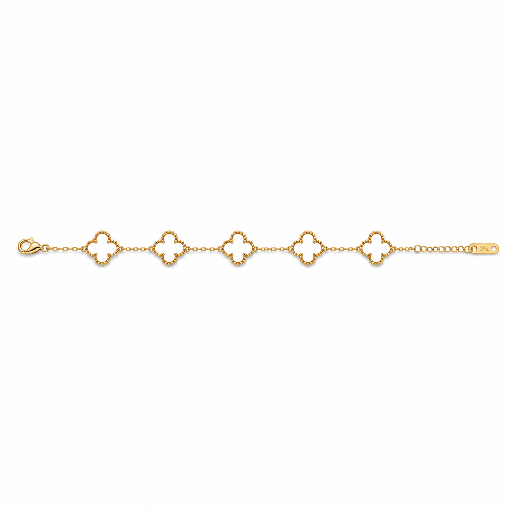 MOTHER-OF-PEARL CLOVER LINK BRACELET