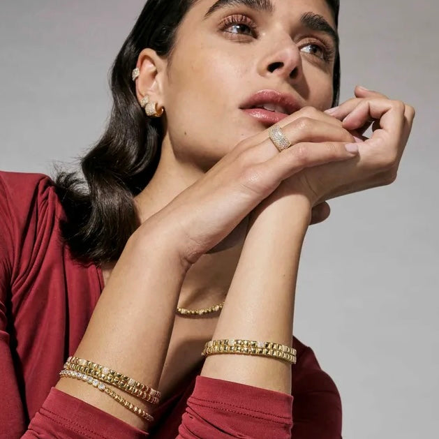 ENIGMATIC SHINE BRACELET, GOLD CZ PAVÉ