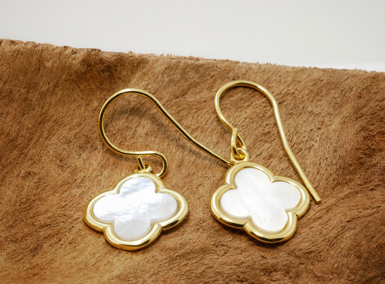 Clover Earrings with Mother of Pearl