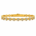 Vera Luce Gold Stainless Steel Heart CZ Bracelet