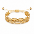 SCULPTED FAN CRYSTAL CORD BRACELET