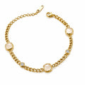 Vera Luce Gold Stainless Steel Bracelet with CZ Accents