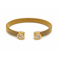 Vera Luce Gold Mesh Stainless Steel Cuff with Cubic Zirconia