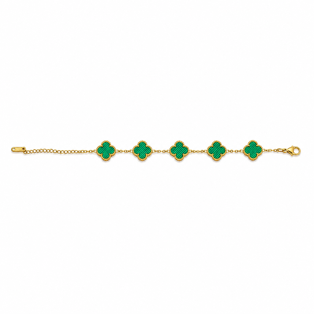 MALACHITE GREEN CLOVER LINK BRACELET