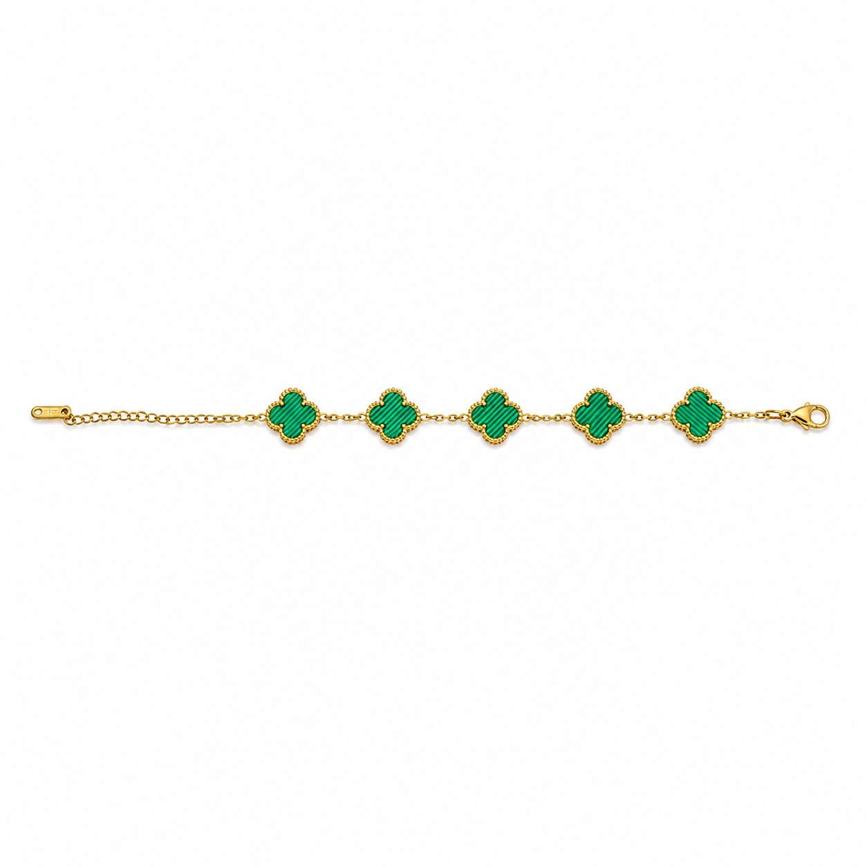 MALACHITE GREEN CLOVER LINK BRACELET