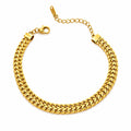 Vera Luce Gold Stainless Steel Chain Bracelet