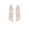 JUJU Mood Struct Earring - Earrings in Kuwait | أقراط ستراكت (Struct) الهندسية مصنوعة يدوياً من البرونز - Saya