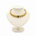 EMERALD GREEN STONE TUBOGAS COLLAR CHOKER NECKLACE