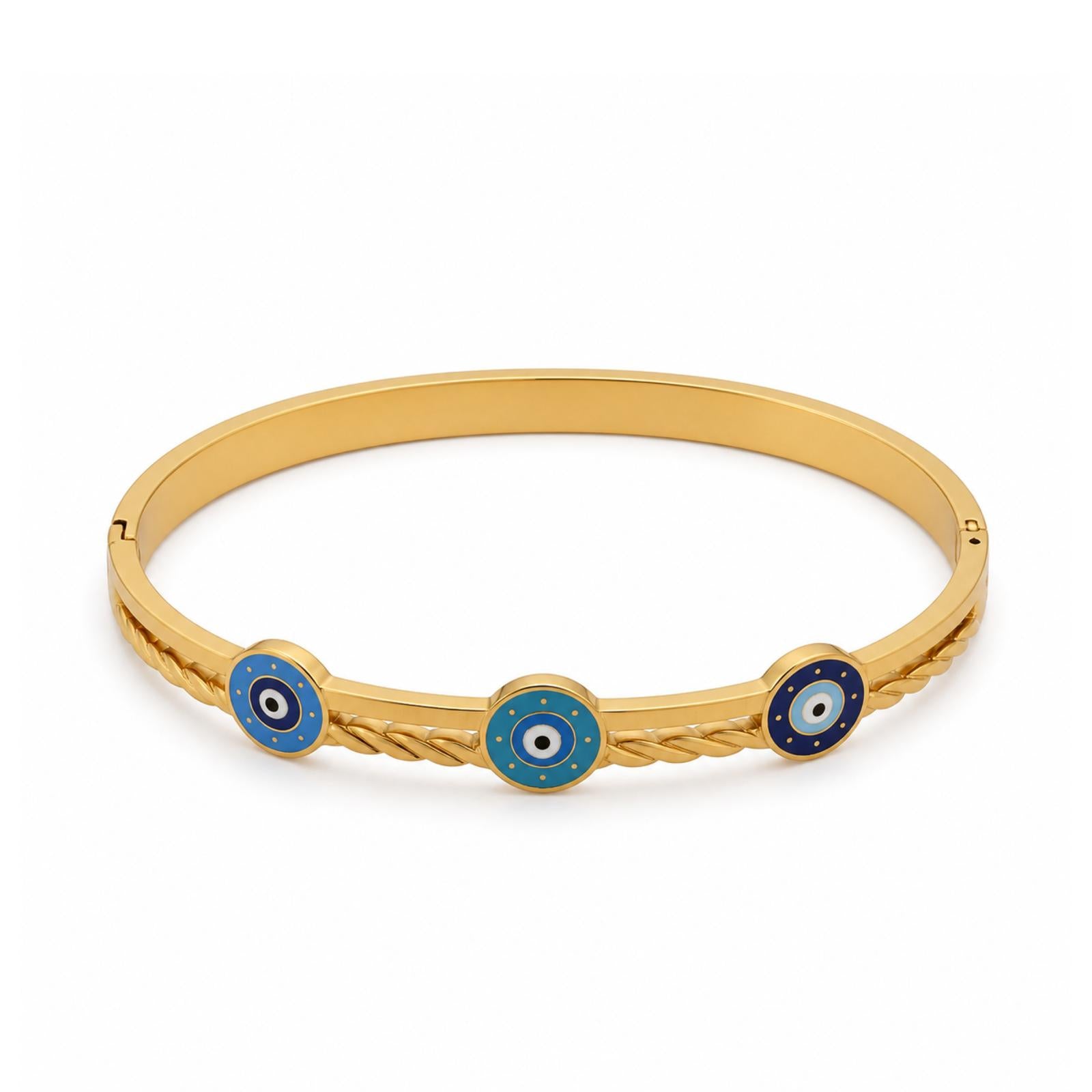Vera Luce Gold Stainless Steel Evil Eye Bracelet