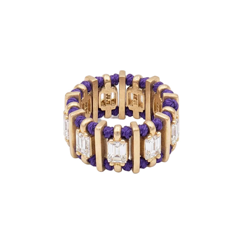JUJU Mood Thick Baguette Ring - Rings in Kuwait | خاتم عريض مرصع بحجر بقصة باغيت مصنوع يدوياً - Saya