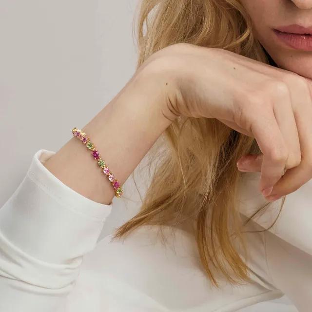 STERLING SILVER MOSAICA BRACELET, 24 COLOURED CZ 241602/012