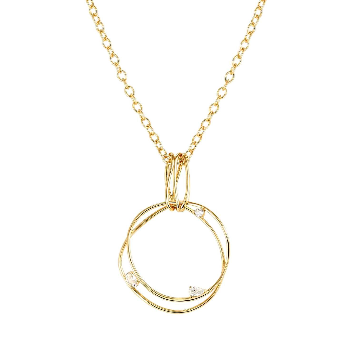 MY REBEL ART NECKLACE IN 925 STERLING SILVER (ROUND PENDANT) AND CUBIC ZIRCONIA SILVER