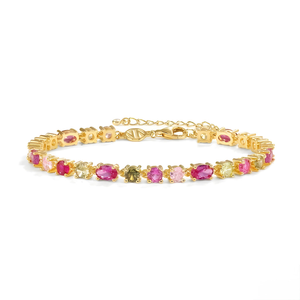 STERLING SILVER MOSAICA BRACELET, 24 COLOURED CZ 241602/012