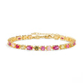 STERLING SILVER MOSAICA BRACELET, 24 COLOURED CZ 241602/012