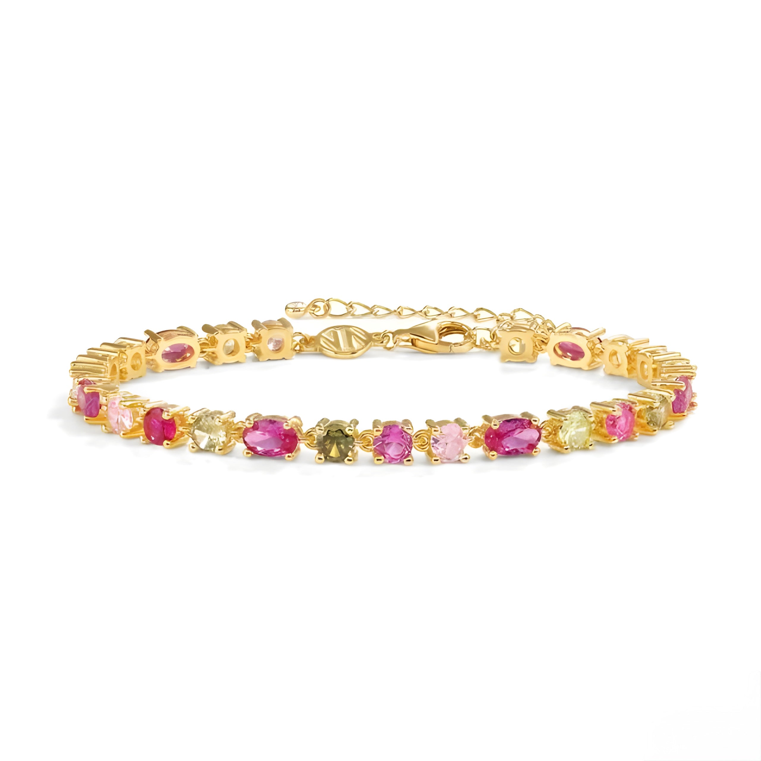 STERLING SILVER MOSAICA BRACELET, 24 COLOURED CZ 241602/012