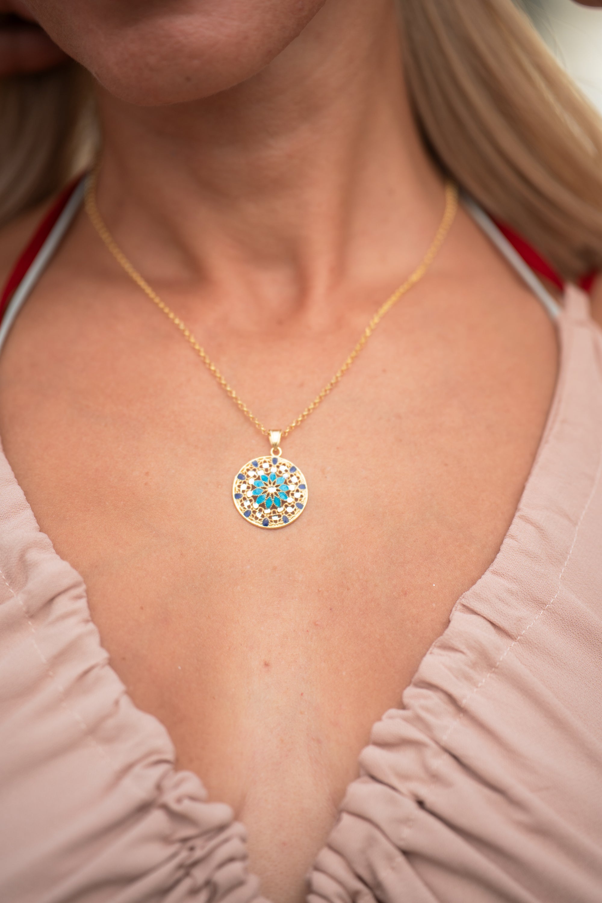 Florentine Blue Mosaic Necklace