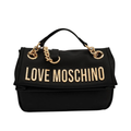 BLACK ECO-LEATHER SHOULDER BAG