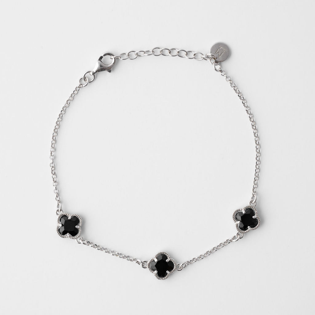 Clover | Bracelet with Black Quartz