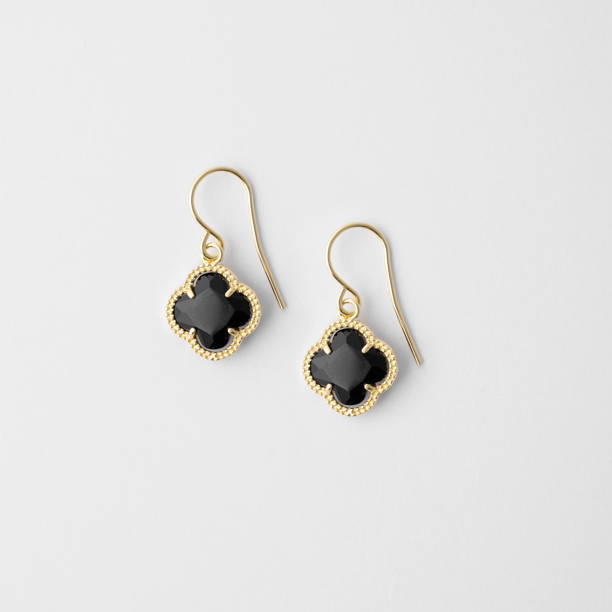 Clover | Earrings with Black Quartz