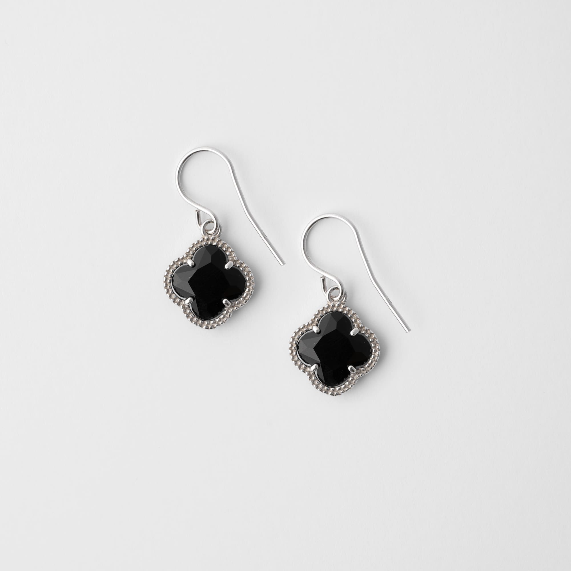 Clover | Earrings with Black Quartz
