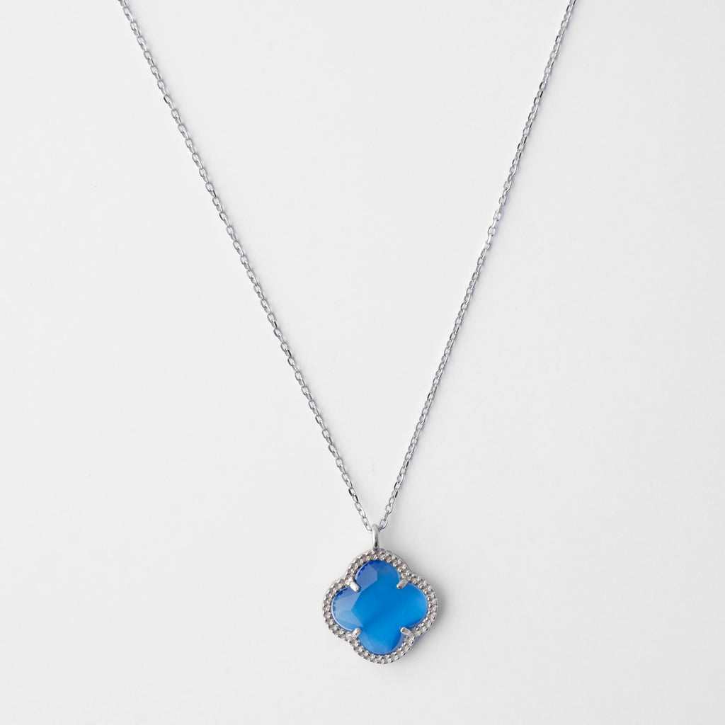 Clover gift set Silver with Blu quartz